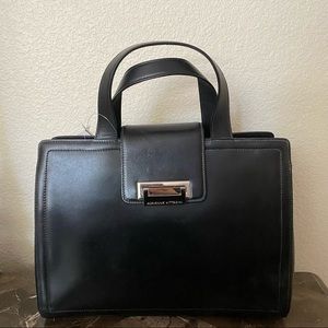 Adrienne Vittadini Black Leather Milano Handbag